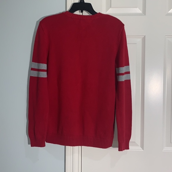 Tommy Hilfiger Boys' Argyle V-Neck Knit Sweater - Red/Gray/Navy - size xl 20 - Picture 4 of 4